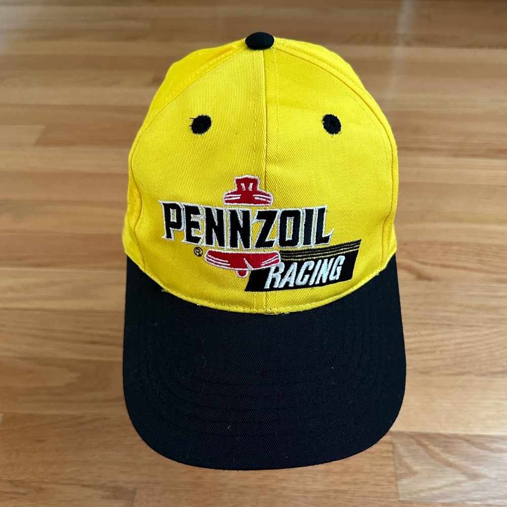 Racing Men's Yellow and Black Logo Cap